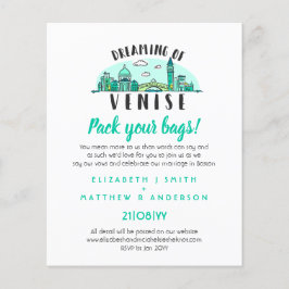 Convite Moderno de Skyline Manuscrito de Casamento