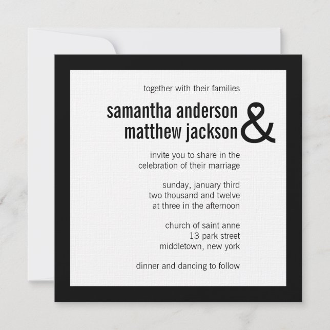 Convite moderno do casamento do Ampersand do (Frente)