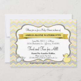 Convite moderno do chá de fraldas dos animais do