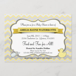 Convite moderno do chá de fraldas dos animais do