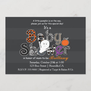 Convite Moderno e Chic de ChÁ de BebÊ de Halloween
