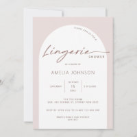 Convite moderno e minimalista à chá de lingerie de