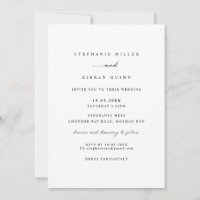 Convite Moderno Minimalista Simples para Casamento