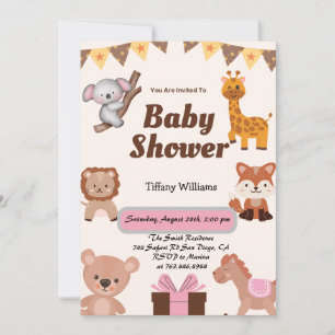 Convite moderno para animais selvagens Safari