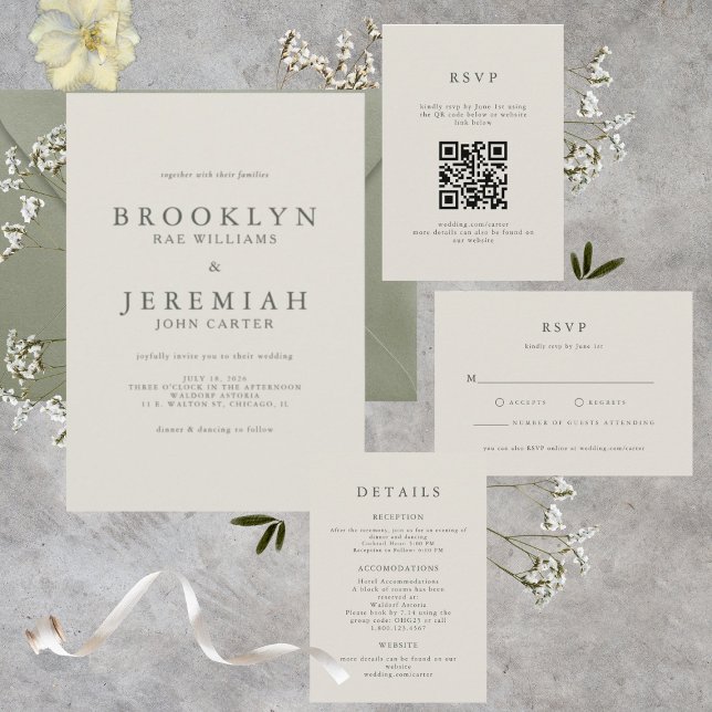 Convite Moderno para Casamento BROOKLYN Elegante (Criador carregado)