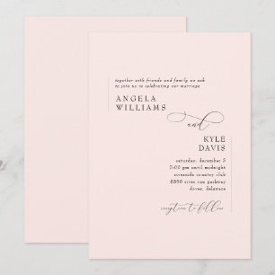 Convite Moderno para Casamento Cor-de-Rosa