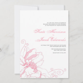Convite Moderno para Casamento: Cor-de-rosa