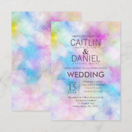 Convite Moderno para Casamento de Cores D'Água