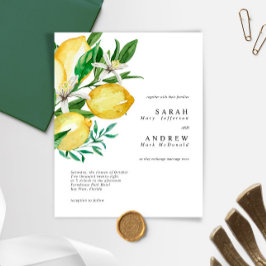 Convite Moderno para Casamento de Lemon Greenery