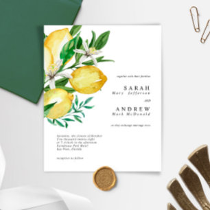 Convite Moderno para Casamento de Lemon Greenery