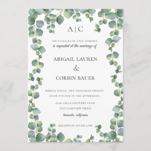 Convite Moderno para Casamento de Moldes de Vinha 