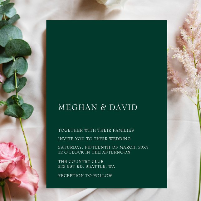 Convite Moderno para Casamento Emerald Green (Criador carregado)
