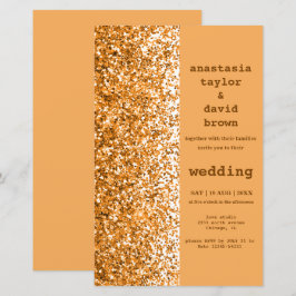 Convite Moderno para Casamento Glitter Dourado Orç