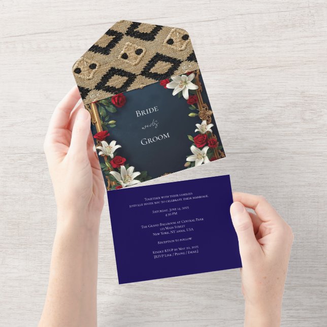 Convite Moderno para Casamento Minimalista (Aba destacável)