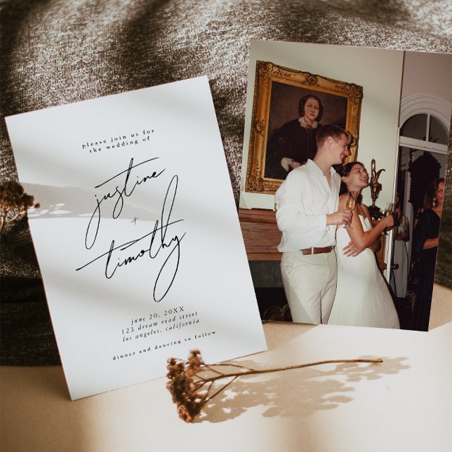 Convite Moderno para Casamento Minimalista (Criador carregado)