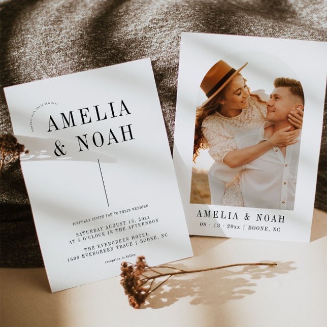 Convite Moderno para Casamento Minimalista (Criador carregado)