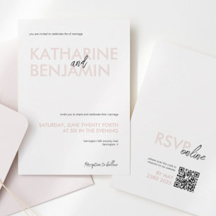 Convite Moderno para Casamento Minimalista - Inv E