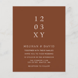 Convite Moderno para Casamento Terracotta