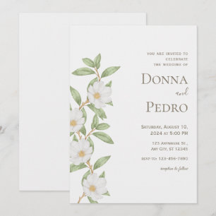 Convite Moderno para Casamento Verde da cinza