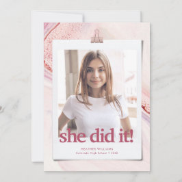 Convite Moderno para Graduação de Tipografia Chic