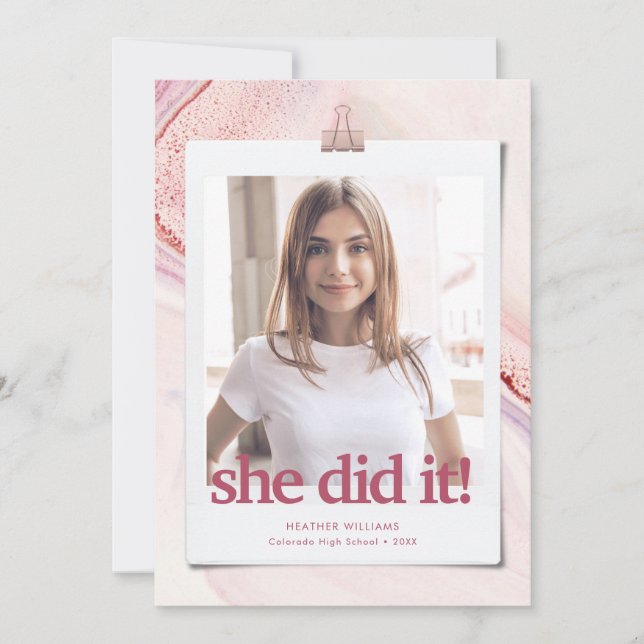 Convite Moderno para Graduação de Tipografia Chic (Frente)