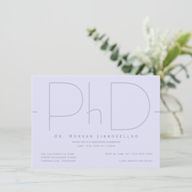 Convite Moderno para PhD (Em pé/Frente)