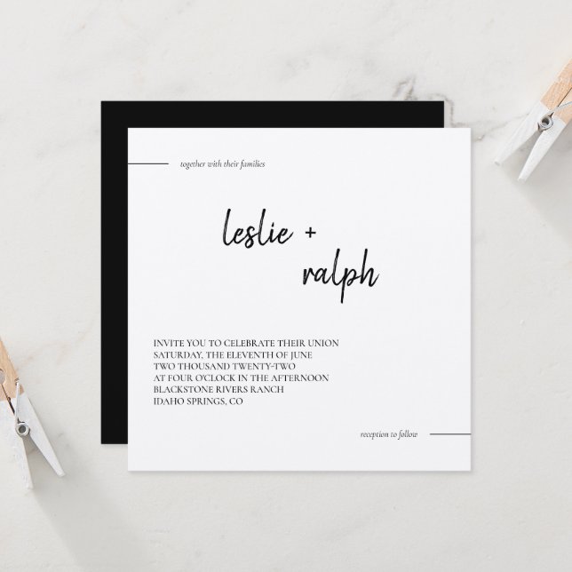 Convite Moderno Quadrado (Frente/Verso In Situ)