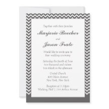 Convite Moderno Simples de Casamento Chevron - Cin