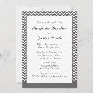 Convite Moderno Simples de Casamento Chevron - Cin