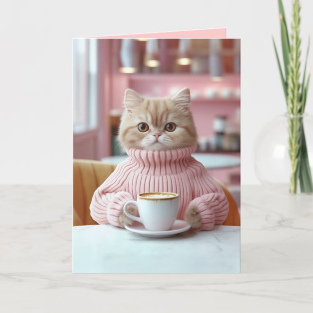 Convite Momento do Café Gato Cozy (Frente)