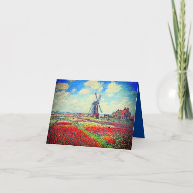 Convite Monet Tulips Windmill (Frente)