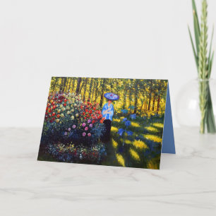 Convite Monet Woman com Parasol no Jardim
