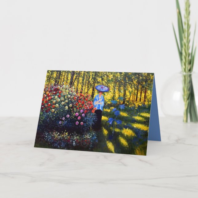 Convite Monet Woman com Parasol no Jardim (Frente)