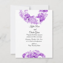 Convite Monocromático para Casamento de Púrpura