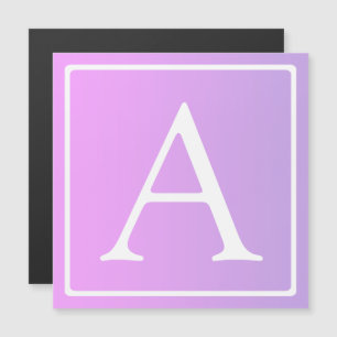 Convite Monograma Simples   Sutil Rosa/Púrpura