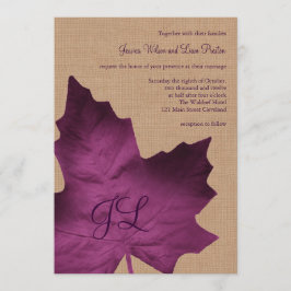 Convite Monogrammed do casamento de serapilheira