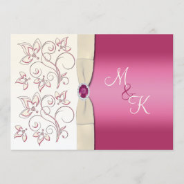 Convite Monogrammed do casamento do marfim e do