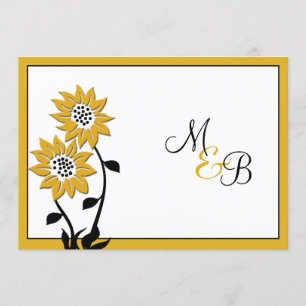Convite Monogrammed do casamento dos girassóis