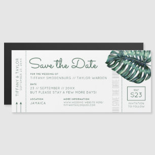 Convite Monstera Leaf Boembarque Magnet Salvar Data