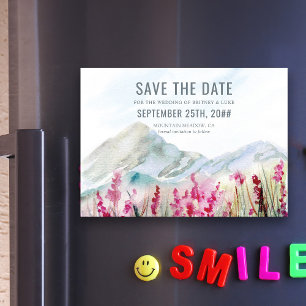 Convite Montanha Casamento de Prados de Flor Selvagem Salv