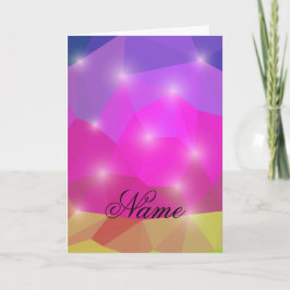 Convite Mosaico de Cristal Geométrico Abstrato em Rosa