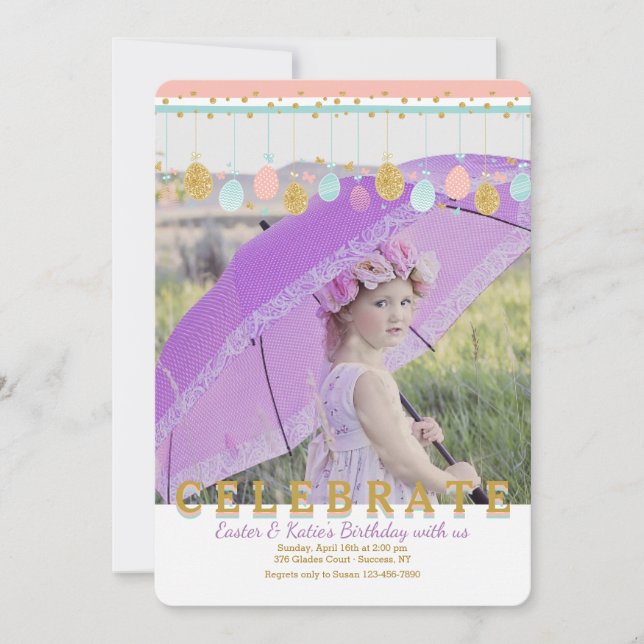 Convite móvel da foto da páscoa (Frente)