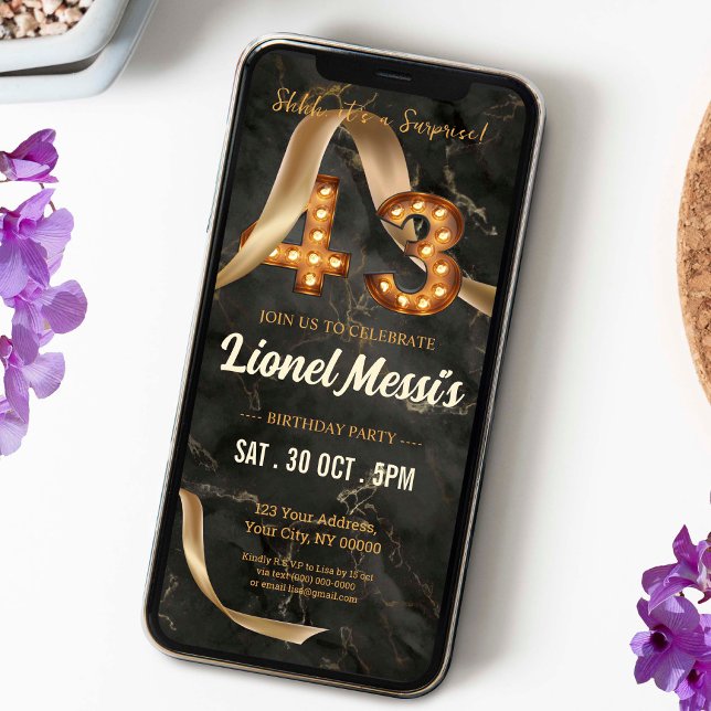 Convite móvel de 43 anos (Criador carregado)