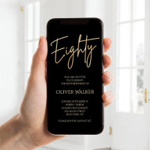 Convite Móvel de 80º Aniversário do Ouro Negro Dig