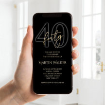 Convite Móvel de Aniversário de 40 anos Ouro Preto