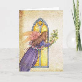 Convite Muito obrigado com Angel e Buquê