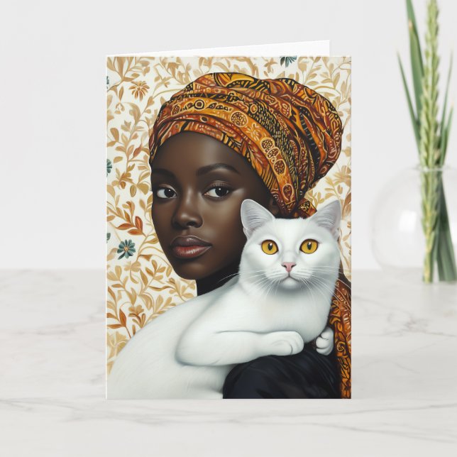 Convite Mulher Elegante e Gato (Frente)