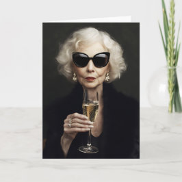 Convite Mulher Idosa Elegante com Champanhe