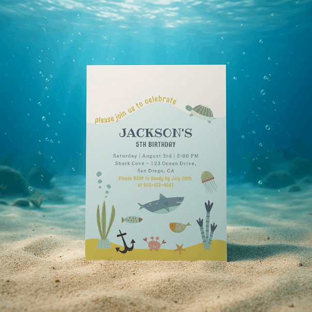 Convite Mundial de Aniversário Subaquático para Cr (Criador carregado)