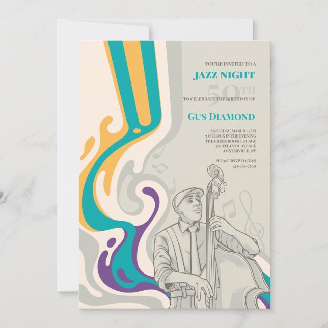 Convite Musical de Aniversário do Bass Waves (Frente)